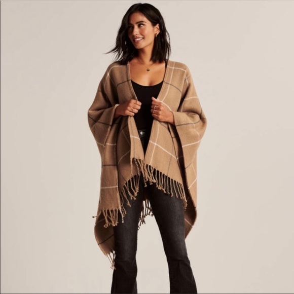 Abercrombie & Fitch Accessories - Abercrombie & Fitch Blanket Cape Shawl One Size Tan Brown